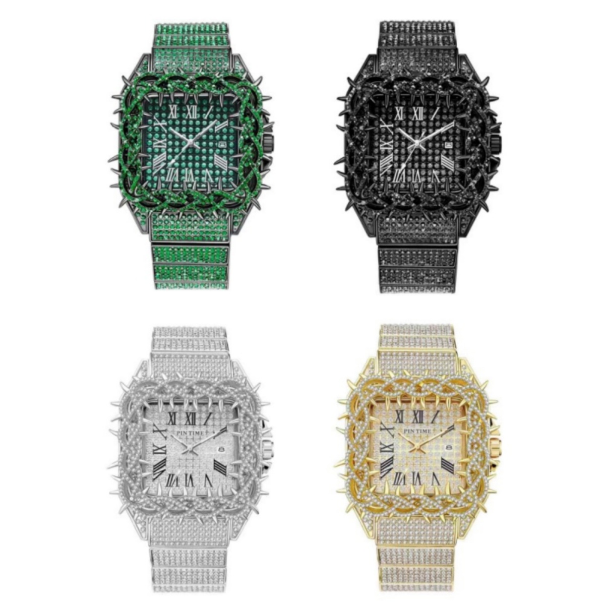 Buzlu Kare Erkekler Kuvars İzl - Luxury Watch Iceberg incelemesi ve fiyatı