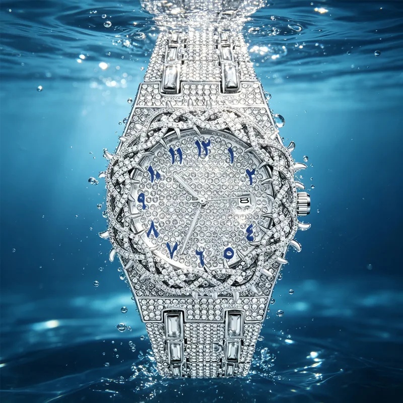 Buzlu ve Işıltılı Erkek Quartz - Luxury Watch Iceberg incelemesi ve fiyatı